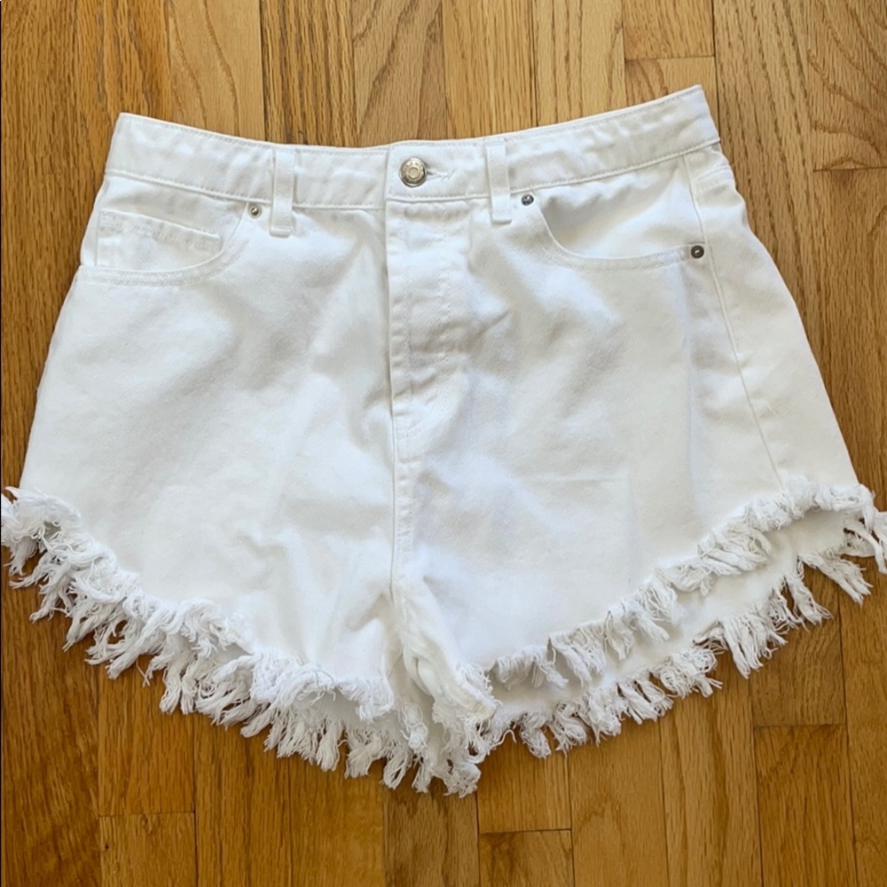High Rise White Shorts